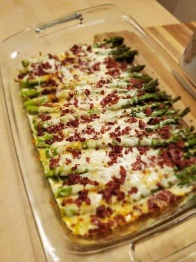 Asparagus casserole with cheese