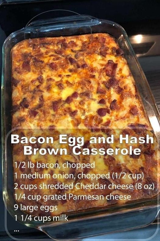 BACON EGG AND HASH BROWN CASSEROLE (LAZY WEEKEND BREAKFAST)!!