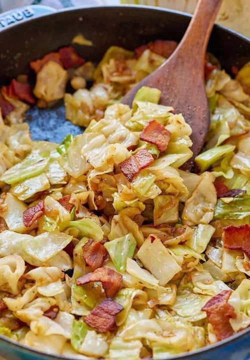 FRIED-CABBAGE (WITH BACON, ONION, & GARLIC) – Home Recipes