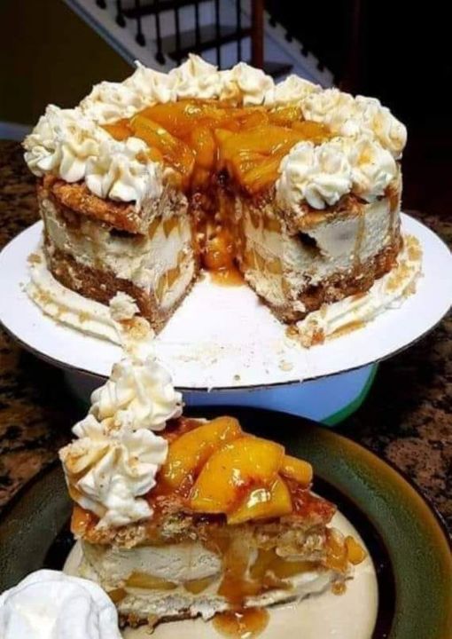 Grandma Peach Cobbler Cheesecake !!