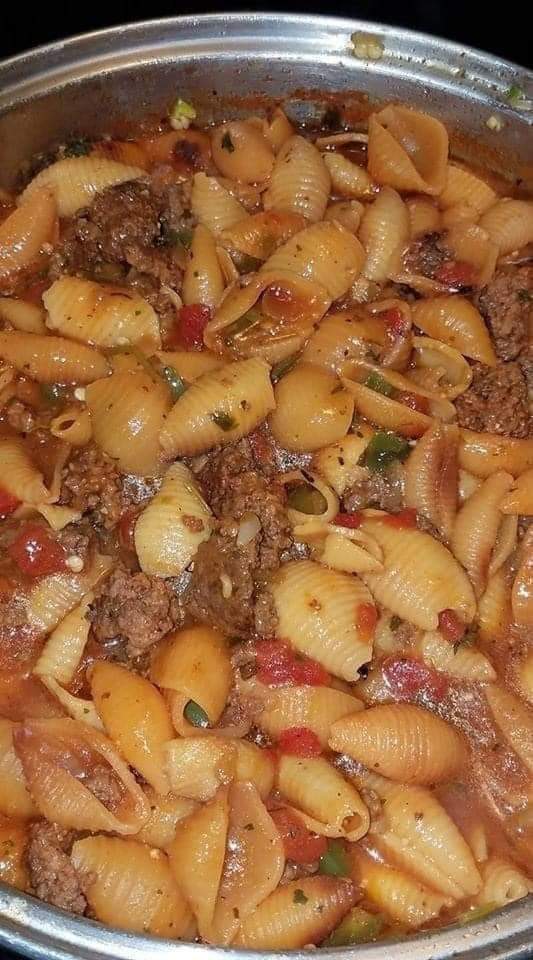 PASTA SHELLS WITH GROUND BEEF?