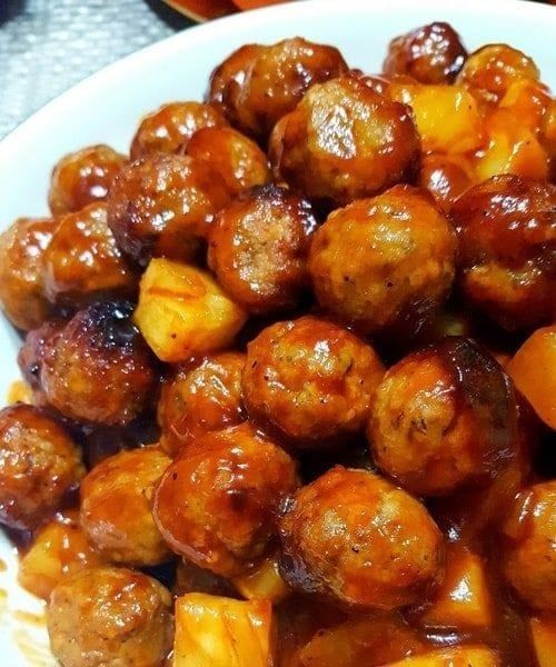 Slow Cooker Pineapple Barbecue Meatballs