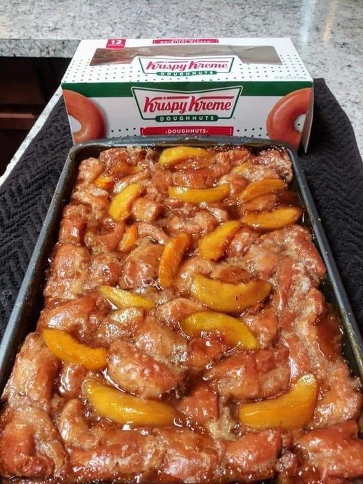 Krispy Kreme Peach Cobbler!!