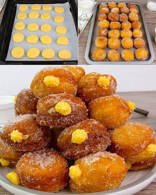 Mini Pastry Cream Filled Brioche Donuts