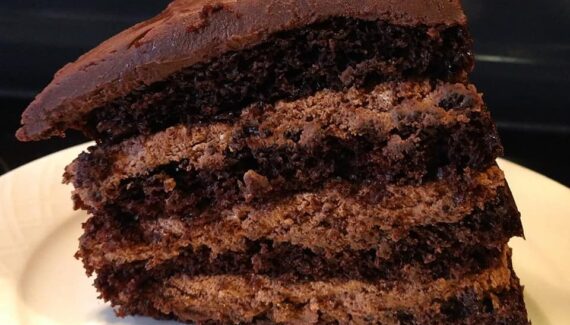 Mocha Layer Cake with Chocolate-Rum Cream Filling