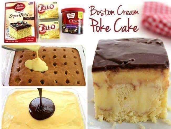 HomeBoston Cream Poke Cake Boston Cream Poke Cake