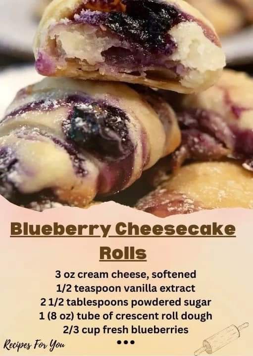 5-Ingredient Blueberry Cheesecake Rolls