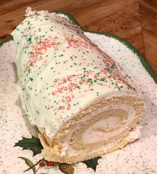 Christmas vanilla roll cake