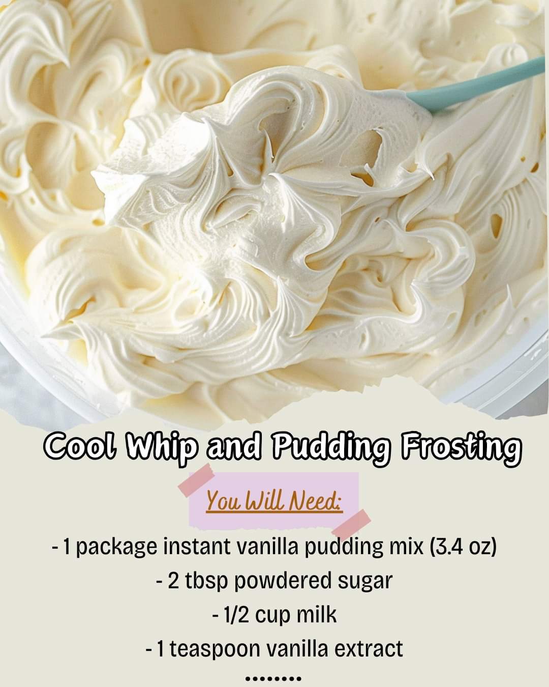 Cool Whip and Pudding Frosting