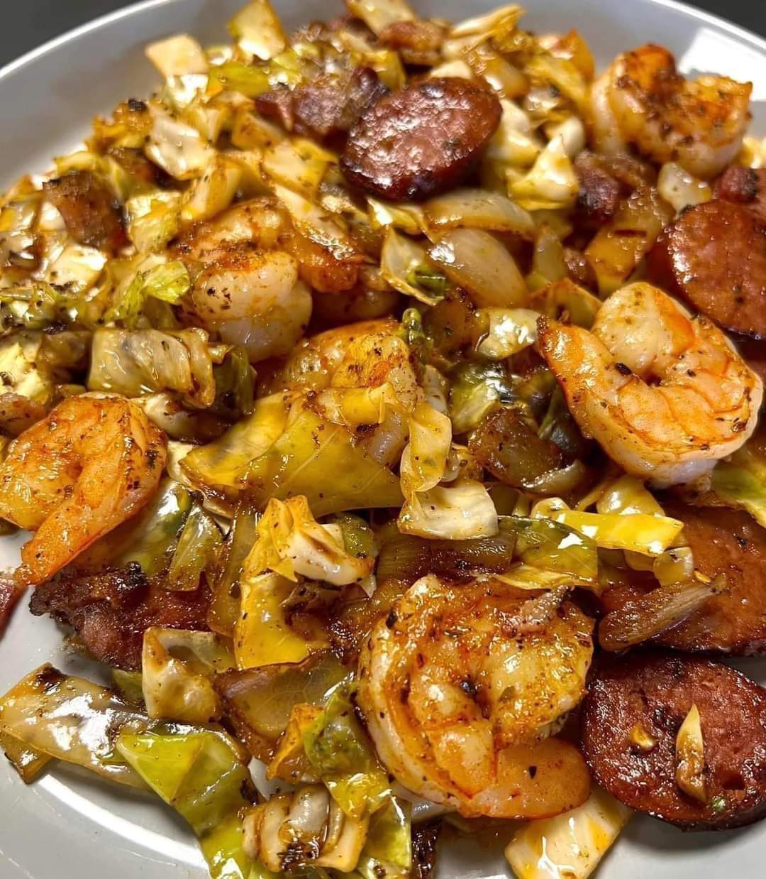 Shrimp, Sausage, and Cabbage Stir-Fry Recipe