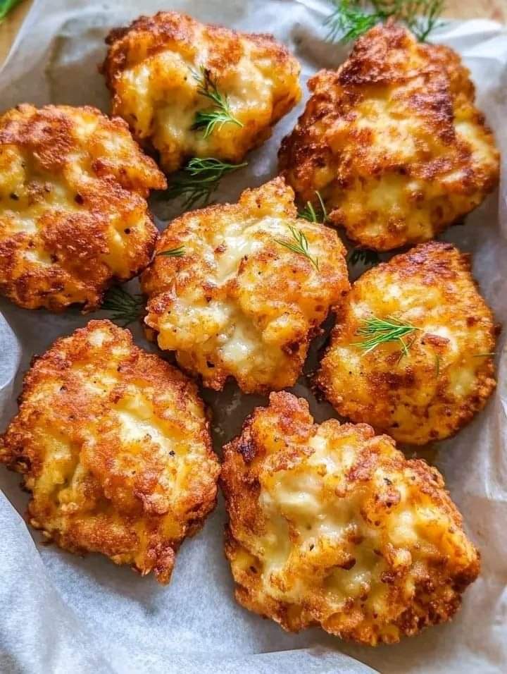 Crispy Cheesy Potato Fritters