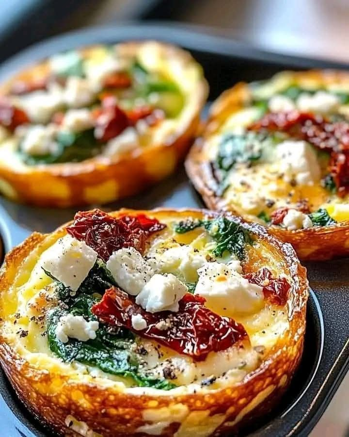 Spinach, Feta, and Sun-Dried Tomato Egg Muffin Cups – Home Recipes